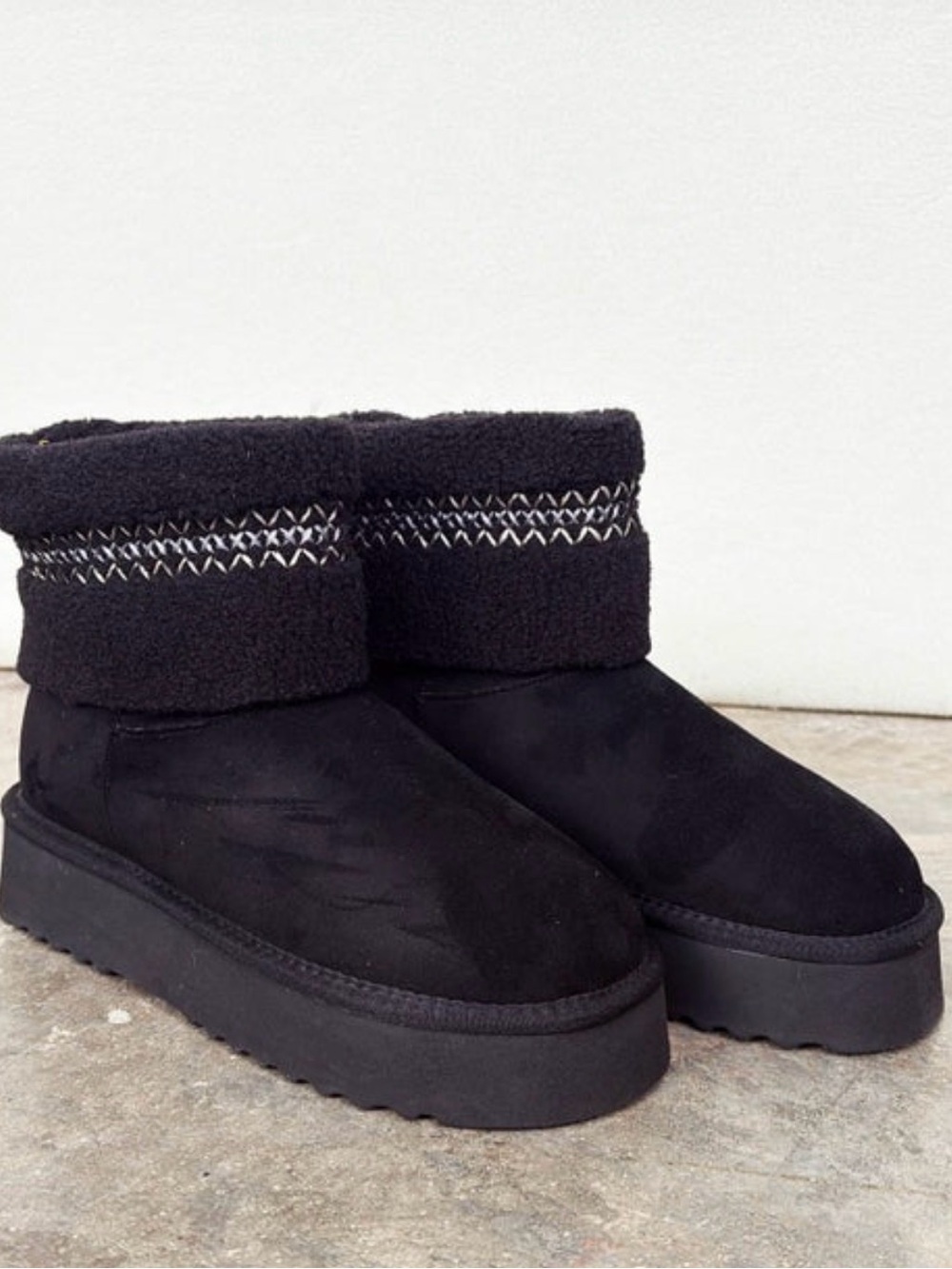 Yellow Box- Hiraya Shearling Flatform Ankle Boots